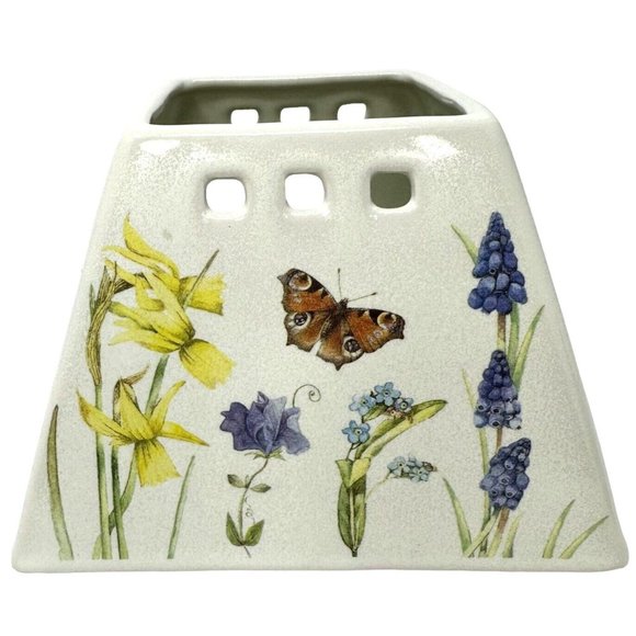 Hallmark Ceramic Jar Candle Shade Topper Floral & Butterflies Marjolein Bastin - Picture 3 of 10
